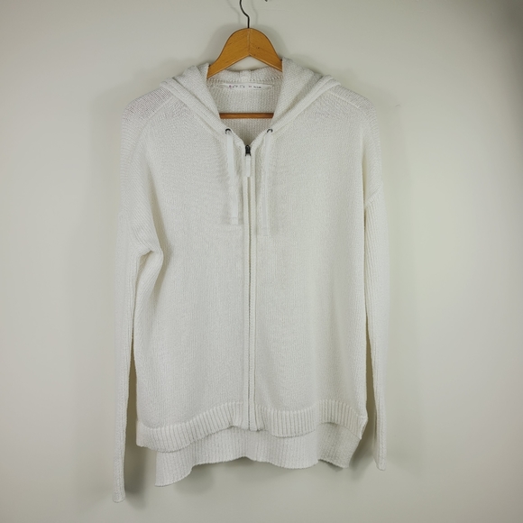Athleta Revive Hooded Zip Up White Sweater - Picture 6 of 6